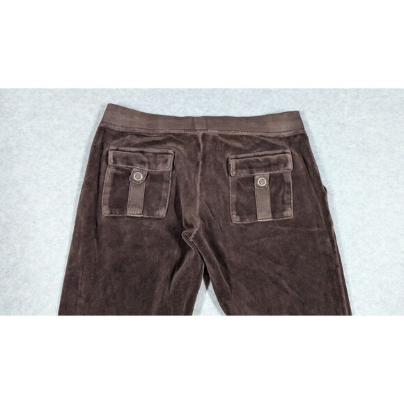 Juicy Couture Pants Women Petite Y2K Vintage Velour Flare Butt Snap Back Pockets - Picture 4 of 12